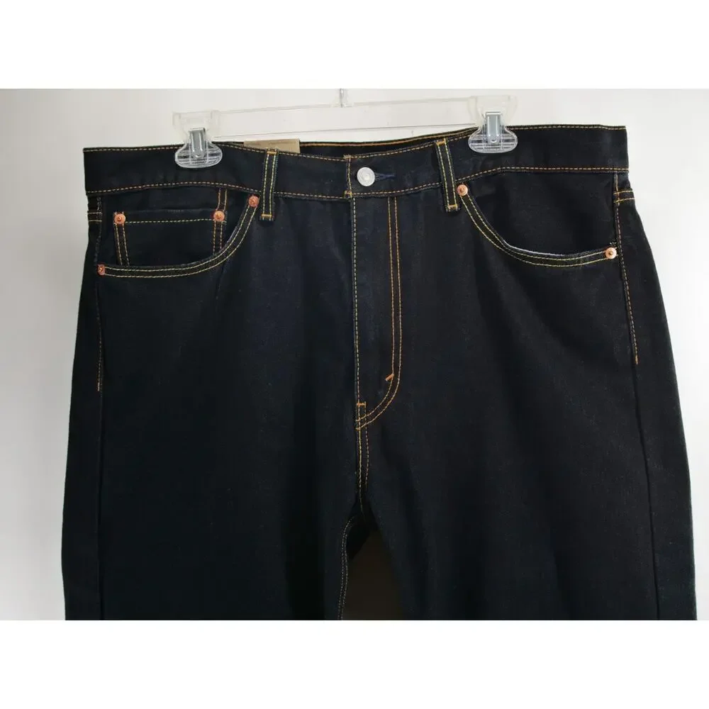 Levis 505 Regular Fit Straight Leg Jeans Mens 38x32 NWT Dark Wash Indigo Blue